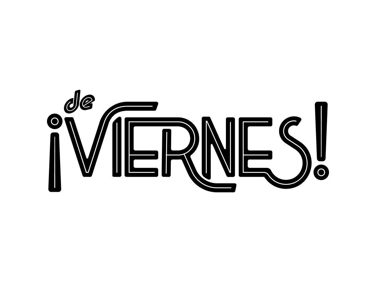 Logotipo del programa De Viernes diseñado por Felipe Moreno Guajardo dentro del restyling desarrollado por Tricéfalo Studio para Telecinco y Mediaset España.